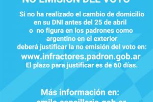 JUSTIFICACIÓN DE LA NO EMISIÓN DEL VOTO